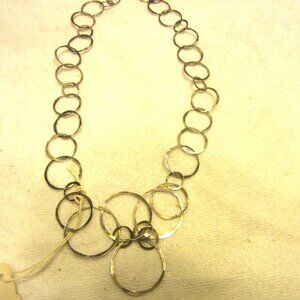 VTG ORIGINAL LOOPED CIRCLES NECKLACE, SILVERTONE